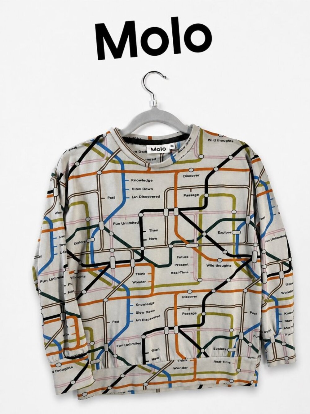 Molo Kids Subway Map Print Sweatshirt – Size 152 / Approx. 11–12 Years